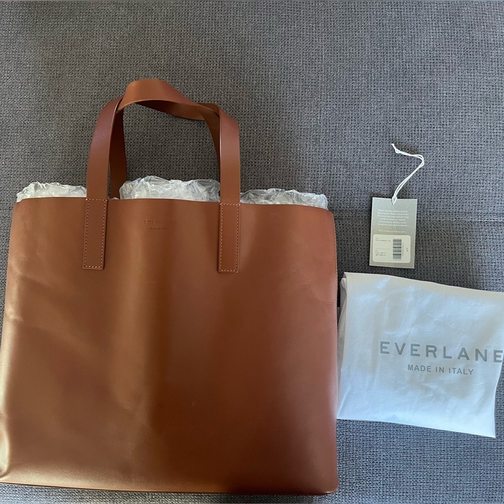 Everlane The Day Market Brown Leather Tote Bag